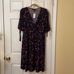 Fit & Flare Printed Crossover Dress